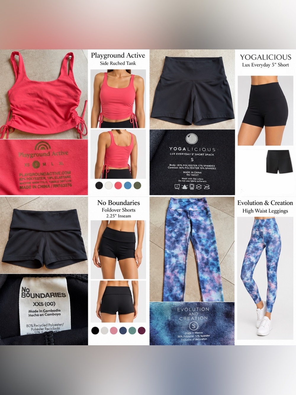 Women’s athletic lot size small - 2 shorts, 1 top, 1 leggings